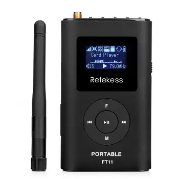 Retekess 0.3 W FM Verici FT11 + 10 adet Kulaklık TR101 MP3 Yayın Radyo Verici Toplantı Kilise Tur Rehberi Sistemi