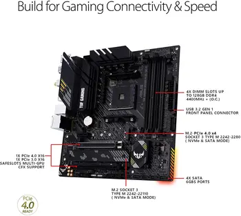 ASUS TUF Oyun B550M Artı Anakart Mikro ATX AMD AM4 Soket Ryzen CPU PCI-E 4.0 DDR4 Aura RGB Anakart USB 3.2 Çift M. 2