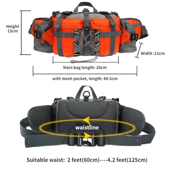 Açık fanny paketi Yürüyüş Balıkçılık Bisiklet Bel çantası 2 Su Şişesi Tutucu Bel Paketi Omuz Askısı ile