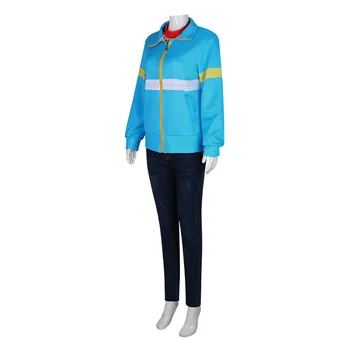Stranger Şeyler Sezon 4 Max Mayfield Cosplay Kostümleri Mavi Kazak Ceket Kot Ekose tişört Kıyafet Cehennem Ateşi Kulübü Üniforma Takım Elbise