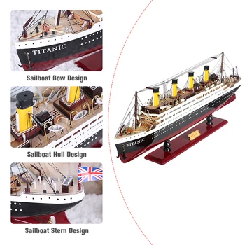 Luckk sıcak satış 3D ahşap monte yelkenli Titanic Modeli dekorasyon Modeli gemi simülasyon ışıkları Cruise gemi modeli dekorasyon 1