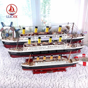 Luckk sıcak satış 3D ahşap monte yelkenli Titanic Modeli dekorasyon Modeli gemi simülasyon ışıkları Cruise gemi modeli dekorasyon 3