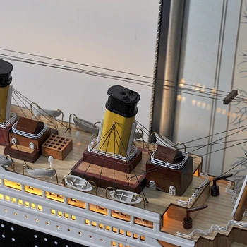 Luckk sıcak satış 3D ahşap monte yelkenli Titanic Modeli dekorasyon Modeli gemi simülasyon ışıkları Cruise gemi modeli dekorasyon 5
