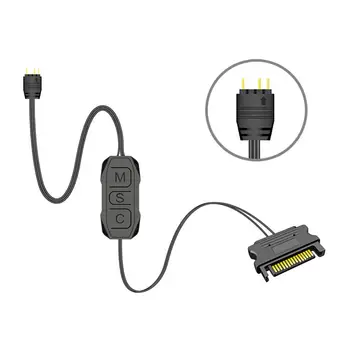Argb Mini Denetleyici Uzatma Kablosu İle Geniş Uyumluluk 5v 3-pin SATA Güç Kaynağı RGB Sync Denetleyici