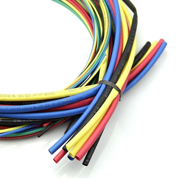 2X55 M / Kiti ısı Shrink boru 11 boyutları renkli tüp Sleeving tel kablo 6 renkler
