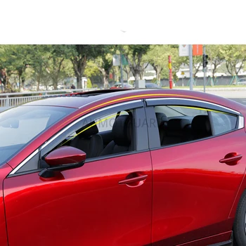 Için Mazda3 Mazda 3 2019 2020 2021 Araba Su Geçirmez Şerit Güneşlik Modifiye Pencere Yağmur Kaş Dekorasyon Araba Aksesuarları 0