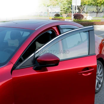 Için Mazda3 Mazda 3 2019 2020 2021 Araba Su Geçirmez Şerit Güneşlik Modifiye Pencere Yağmur Kaş Dekorasyon Araba Aksesuarları 1