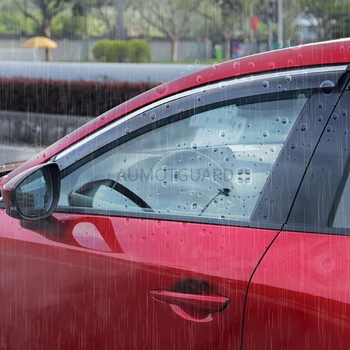 Için Mazda3 Mazda 3 2019 2020 2021 Araba Su Geçirmez Şerit Güneşlik Modifiye Pencere Yağmur Kaş Dekorasyon Araba Aksesuarları 3