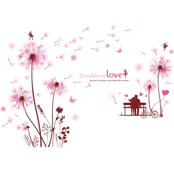 [shijuekongjian] Karikatür Çiftler duvar çıkartmaları DIY Çiçekler Bitkiler Duvar Çıkartmaları Oturma Odası Yatak Odası Mutfak için Ev Dekorasyon 2