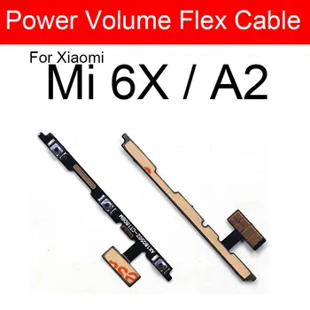 Ses ve Güç Yan Düğme Flex Kablo Xiaomi Mi A1 A2 Lite A3 5X 6X CC9E Ses Anahtarı Güç Anahtarı Flex Şerit Redmi 6 Pro İçin