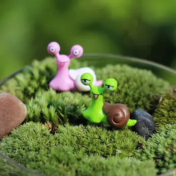 Sevimli Minyatürleri Peri Bahçe Dollhouse Oyuncaklar Mini Salyangoz Mikro Saksı Peyzaj Bonsai Aksesuarları Süsler Heykelcik Dekor