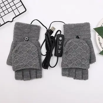 Isıtmalı kış eldiven kadınlar için ısıtma kış sıcak dizüstü eldiven kadın ve erkek USB ısıtmalı eldiven hediye kutusu kadınlar için ve