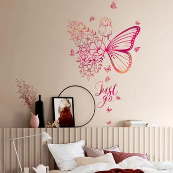 Kelebek Kız Duvar Çıkartması oturma odası yatak odası yaratıcı dekorasyon sticker çıkartmaları duvar dekorasyon duvar dekor hoşgeldiniz ev