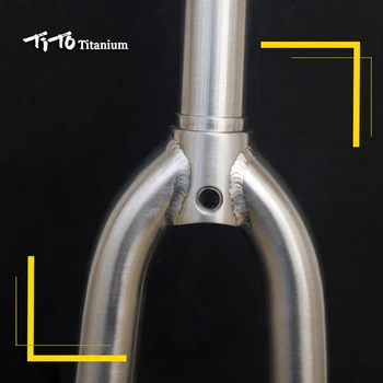 TiTo Gr.9 Titanyum alaşımlı yol bisikleti ön çatal 700C disk fren bisiklet çatalı kırma rüzgar Titanyum çatal tarped şekli tüp