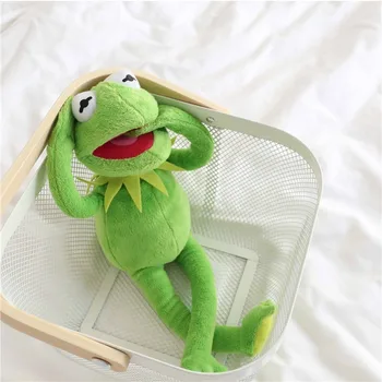 1 adet 40cm Kermit Peluş Bebek Susam Sokağı Kurbağalar Oyuncak Doldurulmuş Hayvan Yumuşak doldurulmuş oyuncak Bebek Bebek Noel Tatil Hediye çocuklar için