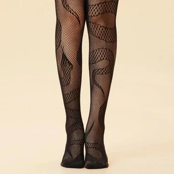 Yılan Tayt Kadın Anime Külotlu Çorap 2022 Siyah Örgü file çoraplar Seksi Harajuku Çorap Büyük Lolita G Tayt Gotik Elbise