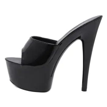 6 Renk Kadın Düğün Ayakkabı Sandalet 2020 Gece Kulübü Seksi Yüksek topuklu 15cm Ayakkabı Terlik Topuklu Su Geçirmez Sandalet Yaz Pompaları 4