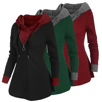 3 Renk Mükemmel Kadın Kapüşonlu Sweatshirt Kış Giyim Yıkanabilir Kadın Bluz Rüzgar Geçirmez Günlük Giyim için