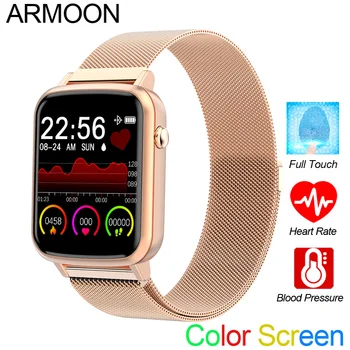 Akıllı saat R25 Tam Dokunmatik spor bilezik Kalp Hızı Kan Basıncı Spor İzci Renk Erkekler Kadınlar Çağrı Android IOS Saat Kayışı