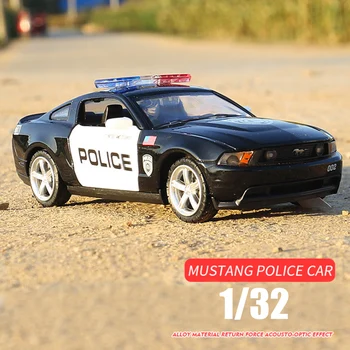 1:32 Ford 2006 Shelby Mustang GT350 Polis Alaşım Araba Modeli Diecast Metal Araç Oyuncaklar Çocuklar İçin Hediyeler Ücretsiz Kargo