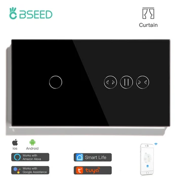 BSEED Anahtarı 1 Gang Wifi Perde Anahtarı APP Kontrolü Wifi Kombinasyonu akıllı anahtar Desteği Tuya Google Asistan App Ev İçin