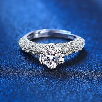 Gerçek 925 Ayar Gümüş Yüzük Kadınlar İçin AAA + Kristal Düğün Parti Zirkon Yüzük Bildirimi Nişan 2022 Yeni Takı Bijoux