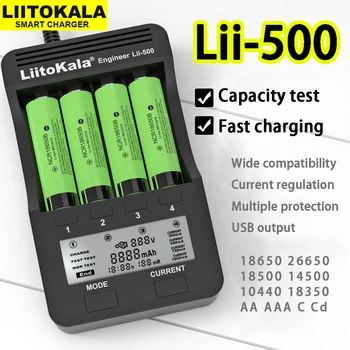 Liitokala Lii - 500 Lii-PD4 Lii-500S LCD 3.7 V 18650 18350 18500 21700 20700B 20700 14500 26650 AA NiMH Lityum pil şarj cihazı