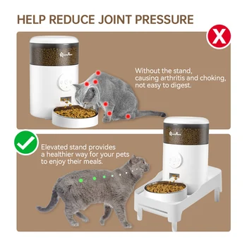 Yükseltilmiş Kedi Besleyici Tutucu 95 mm 120 mm 145 mm Ayarlanabilir Yükseklik Kediler Gıda Dağıtıcı Braketi Yavru Yetişkin Kedi Pet Malzemeleri 0
