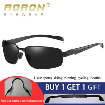 AORON Polarize Güneş Gözlüğü Erkek Gözlük Spor Sürüş güneş gözlüğü Anti-UV400 Alüminyum Magnezyum Çerçeve Güneş Gözlüğü Polarize 4