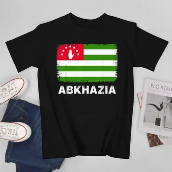 Daha fazla Tasarım Erkekler Tshirt Cumhuriyeti Abhazya Bayrağı Tees T-Shirt O-Boyun T Shirt Kadın Erkek Giyim %100 % Pamuk 0