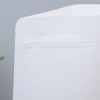 50/100 adet beyaz kraft kağıt fermuarlı stand up kılıfı kullanımlık kraft kağıt torba hediye kuru gıda meyve çayı ambalaj kilitli torba