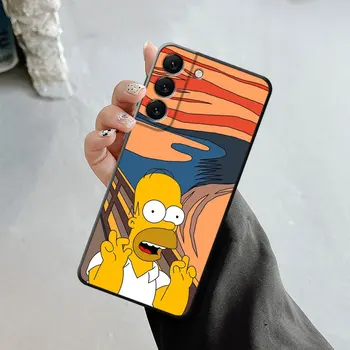 Telefon Kılıfı için Samsung Galaxy S22 S21 S20 FE Ultra S10 S9 S8 Artı S10e Not 20Ultra 10 Artı Celular Simpsons Homer Renkli Sanat 0