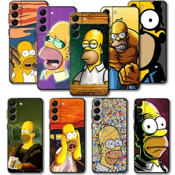 Telefon Kılıfı için Samsung Galaxy S22 S21 S20 FE Ultra S10 S9 S8 Artı S10e Not 20Ultra 10 Artı Celular Simpsons Homer Renkli Sanat 2
