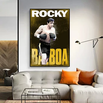 Motivasyon Resim Rocky Balboa Boks Vücut Geliştirme Tuval Boyama Posterler Baskılar Duvar Sanatı Oturma Odası Ev Dekor Için 0