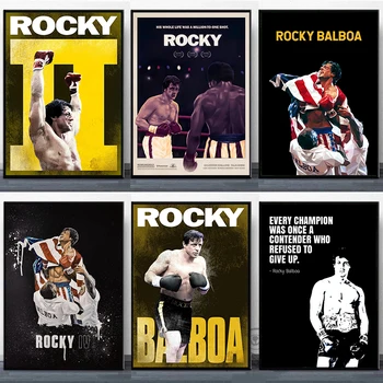 Motivasyon Resim Rocky Balboa Boks Vücut Geliştirme Tuval Boyama Posterler Baskılar Duvar Sanatı Oturma Odası Ev Dekor Için 2