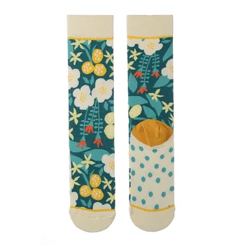 Sonbahar ve kış çorap kadın çorap bitki kaktüs graffiti pamuk çorap kişilik moda düz moda çorap