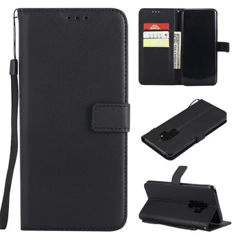 Deri Telefon samsung kılıfı Galaxy S9 S8 Artı S6 S7 Kenar S5 S4 S3 Mini Grand Başbakan Not 9 8 5 cüzdan kılıf kart tutucu Kapak