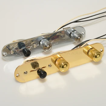 3 Yollu Kablolu Yüklü Kablolu Kontrol Plakası Kablo Demeti anahtar düğmeleri CTS Tencere TL Tele Gitar Altın Krom Renk Gitar Parçaları 2