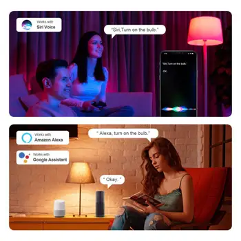 5/7/9 W WiFi Akıllı Ampul E14 LED RGB Lamba Alexa İle Çalışmak / Google Ev RGB Kısılabilir Zamanlayıcı Fonksiyonu Renkli Ampul