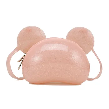 Disney yeni şeffaf jöle çanta karikatür Mickey kulak askılı çanta omuzdan askili çanta küçük yuvarlak çanta