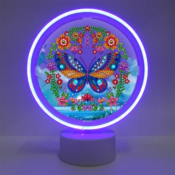 DIY elmas boyama ışıkları kelebek Kedi 5D pil kutusu usb led ışıkları odası neon dekoratif lamba