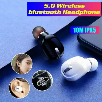 Mini Kulaklık kablosuz bluetooth 5.0 Kulak Spor Mic İle Handsfree Kulaklık Kulakiçi Samsung Huawei İçin Tüm Akıllı Telefon Kulaklık