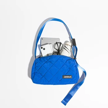 MABULA Moda Yastıklı Kapitone Kadın omuz çantaları Basit Tasarım Katı Spor Crossbody Çanta Yüksek Kaliteli Telefon çanta askılı çanta