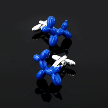XK208 Yüksek kaliteli erkek gömlek Kol Düğmeleri sevimli mavi balon köpek Kol Düğmeleri marka erkek giyim aksesuarları