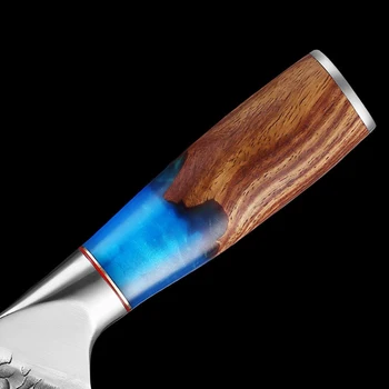 XITUO 5Cr15MoV Dövme Çelik Mutfak Bıçağı Süper Kutup Keskin Bıçaklar Öldürmek Balık Kesim Sebze Doğranmış Kaburga Mavi Reçine Ahşap Kolu 1