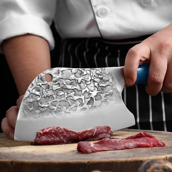 XITUO 5Cr15MoV Dövme Çelik Mutfak Bıçağı Süper Kutup Keskin Bıçaklar Öldürmek Balık Kesim Sebze Doğranmış Kaburga Mavi Reçine Ahşap Kolu 5