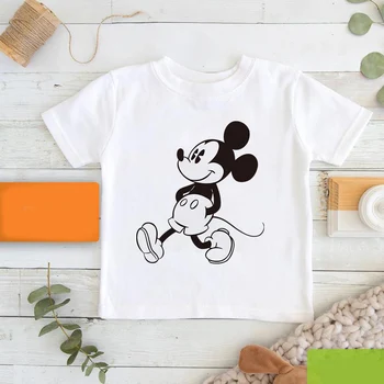 Dört Mevsim Disney Sıcak Satış Çocuklar Mickey Mouse Baskı T-Shirt Dropship Karikatür Grafik Çocuk T Shirt Minimalist Kız Erkek Tees 1
