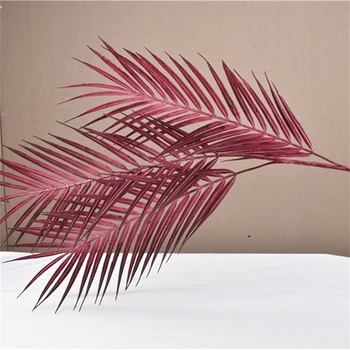 Yapay palmiye yaprakları Simülasyon Tropikal Demir Ağacı Yaprakları 95 cm Plastik Bitki Palmiye Dağınık Yaprakları Ev Dekorasyon