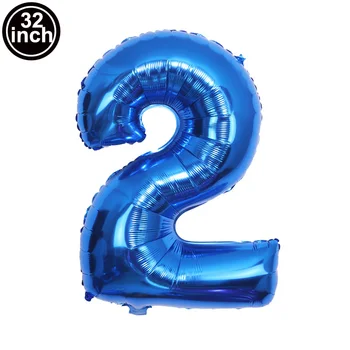 32 İnç Mavi Büyük Sayılar Balon 1 2 3 4 5 6 7 8 9 Hava ForceNavy Doğum Günü Topu Haneli Okyanus Parti Balonlar Şekil Golob Balon