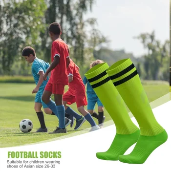 1 Çift Futbol spor çorapları Uzun Diz Pamuk Spandex Çocuklar Legging Çorapları Futbol Beyzbol Ayak Bileği Yetişkin Çocuk Çorap 2